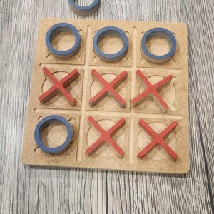 Tic Tac Toe Board Game Wood Laser Cutter SVG file Glowforge