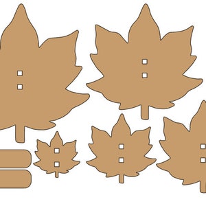 Archivo de plantillas de hojas de arce Archivo SVG de cortador láser Archivo Glowforge
