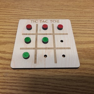 Tic Tac Toe Board Game Wood Laser Cutter SVG file Glowforge
