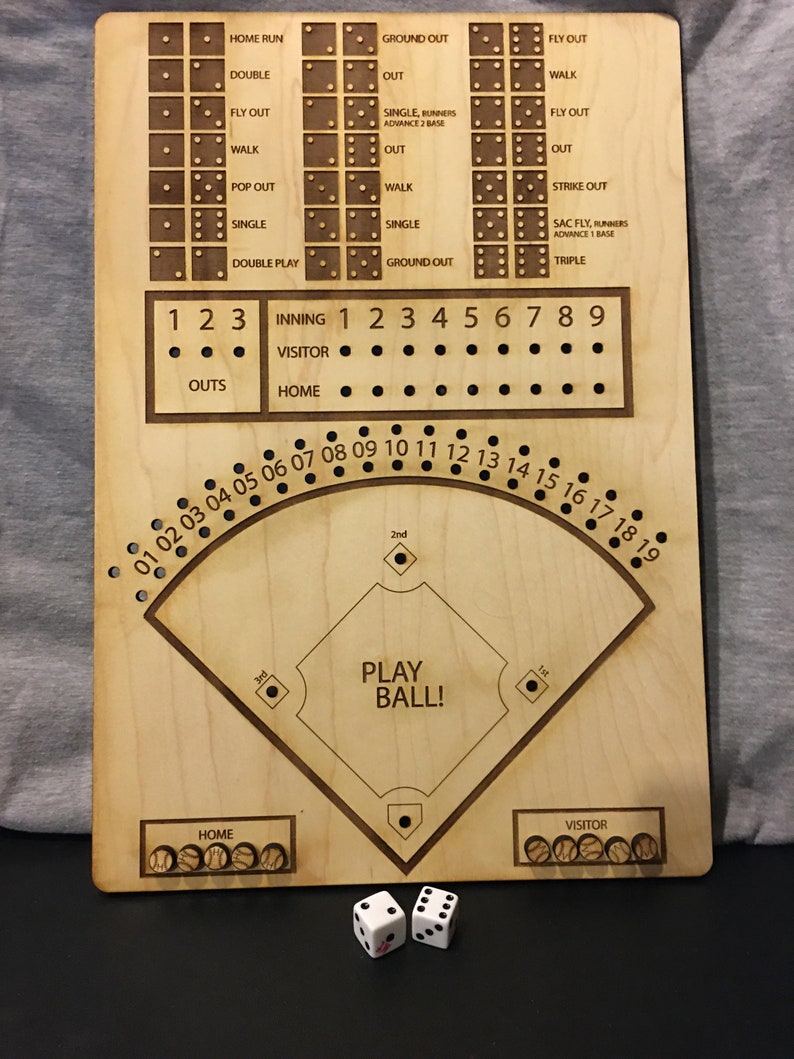 Baseball Dice Game XL Wood Laser Cutter SVG File Glowforge | Etsy