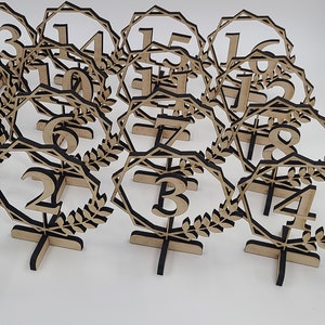 Table Numbers File Wood Laser Cutter SVG File Glowforge File