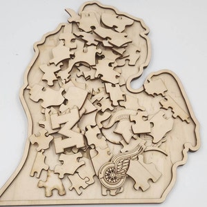 Archivo de rompecabezas de Michigan Cortador láser de madera/acrílico SVG Glowforge