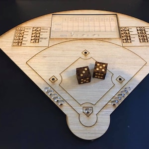 Juego de dados de béisbol Cortador láser de madera Archivo SVG Archivo Glowforge