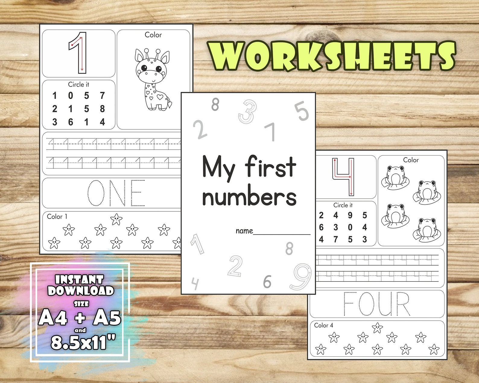 Alphabet Letter and Numbers Tracing Worksheet Printable - Etsy