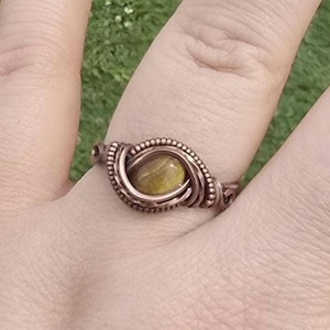 Made to Order | Tiger’s Eye Ring – Oxidized Copper Wire Wrap