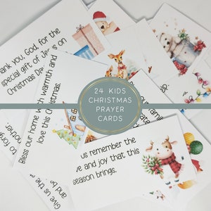 24 cartes de prière de Noël à imprimer pour enfants l Remplissage du calendrier de l'Avent l Bénédictions de Noël