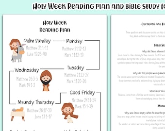Easter Story Bible Reading Plan & Study for Kids (Digital Download)