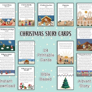 Advent Christmas Story Cards I Christian Christmas Story for Kids I Christmas Birth Story I Instant Download