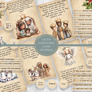 Christian Christmas Junk Journal l Faith Ephemera l Religious Christmas Scrapbooking