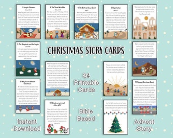 Advent Christmas Story Cards I Christian Christmas Story for Kids I Christmas Birth Story I Instant Download