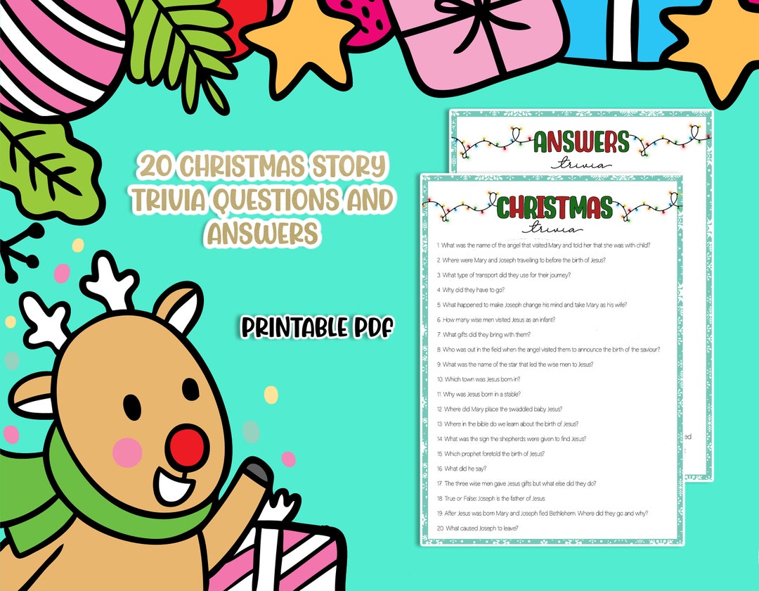 Printable Christmas Story Trivia Questions And Answers L Birth Of Jesus L Advent Questions L