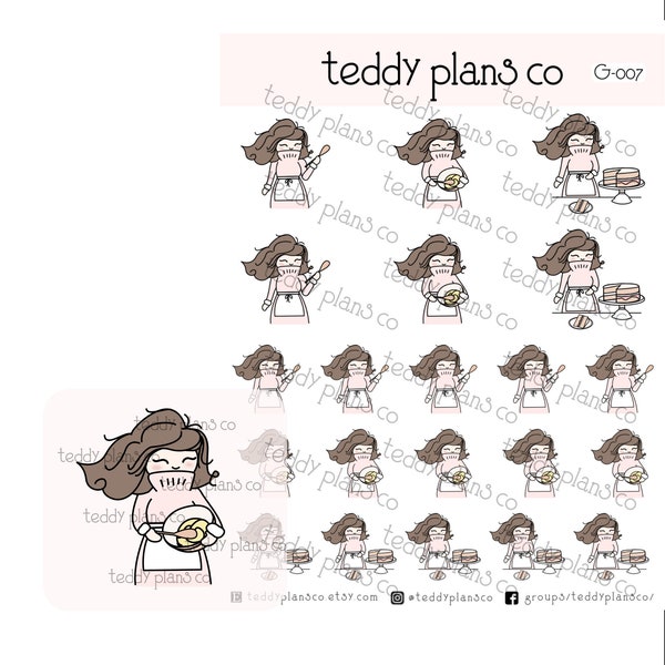 Baking Girls | Planner Stickers (G-007)