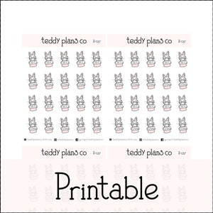 Over It Bunnies | Afdrukbare plannerstickers (B-037)