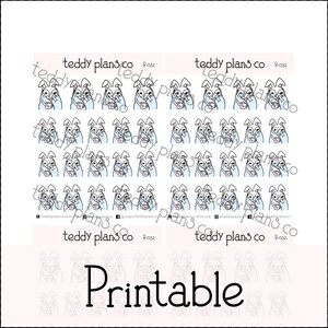 Zieke Konijntjes | Afdrukbare Planner Stickers (B-032)