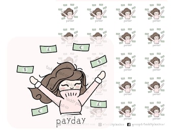 Payday Girl Stickers | Planner Stickers