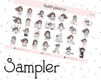 Large Girl Sticker Sampler | Planner Stickers