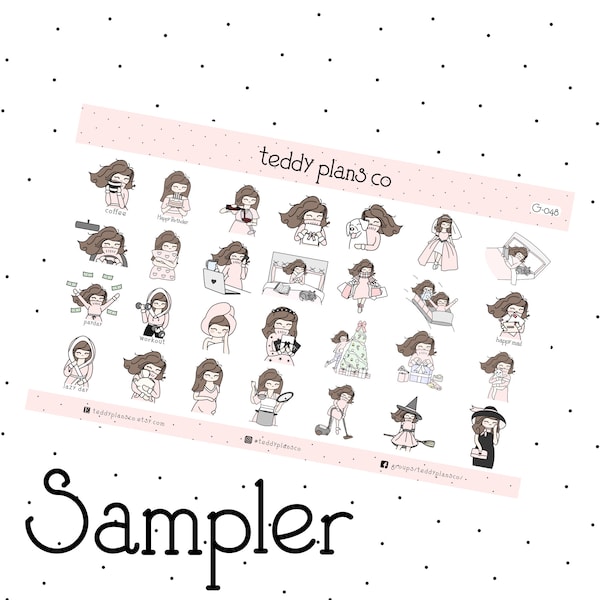 Large Girl Sticker Sampler | Planner Stickers