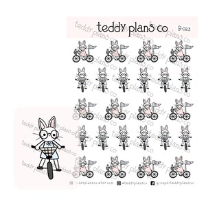 Cycling Bunnies | Planner Stickers (B-023)