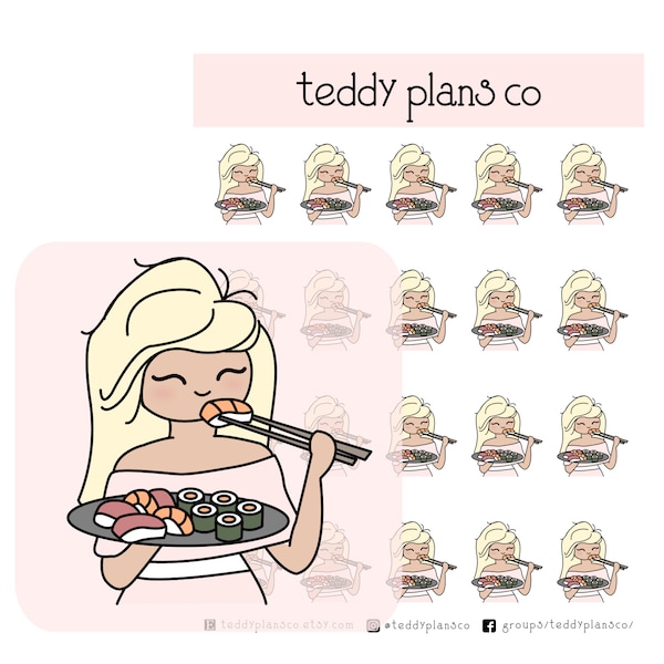 Sushi Girl Stickers | Planner Stickers (G-083)