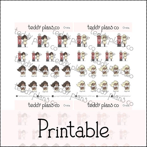 Printable Happy Mail Icon Planner Stickers Colorful Happy - Etsy