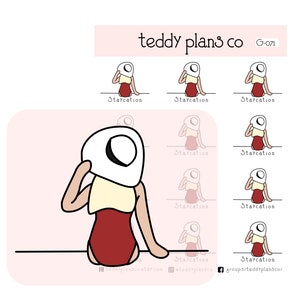 Staycation Girl Stickers | Planner Stickers (G-071)