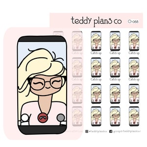 Catch Up Call Girl Stickers | Planner Stickers (G-068)