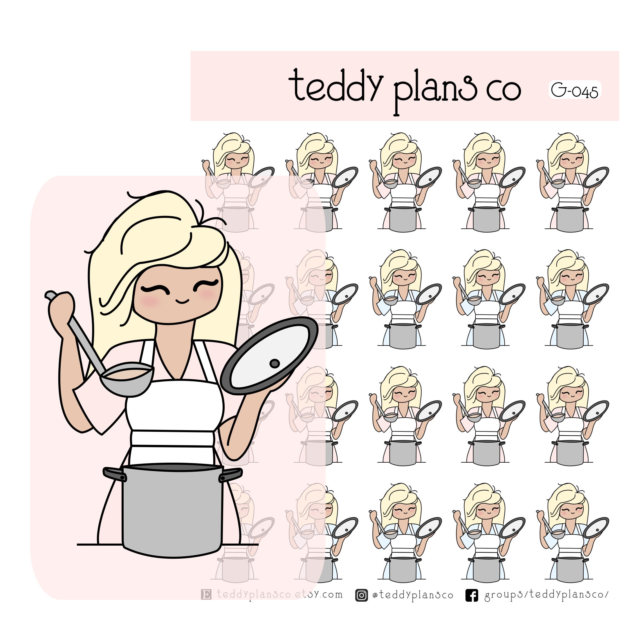 Cooking Girl Stickers Printable Planner Stickers - Etsy