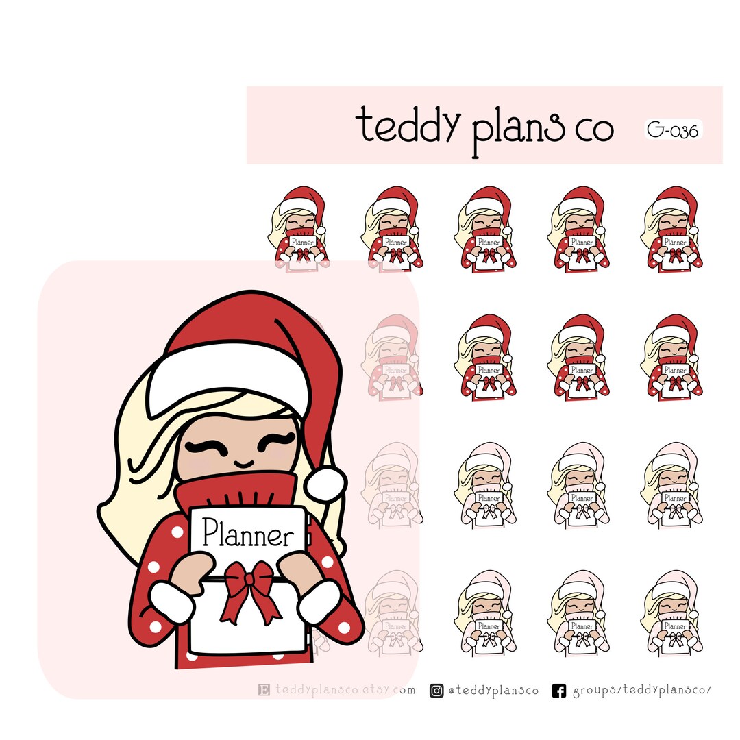 Christmas Planner Girl Stickers | Planner Stickers - Etsy
