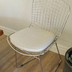 Seat Cushion for Harry Bertoia Style Chair – Upholstery Linen Fabric with Anti-Stain Treatment – 1.5" Thick