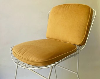 Ensemble coussin de chaise + dossier en métal de style BERTOIA, bande velcro de 4 cm (1,5 po.) d'épaisseur