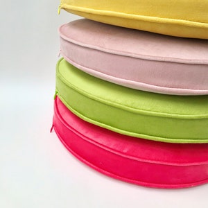 2 thick 5cm round chair cushion pad image 1