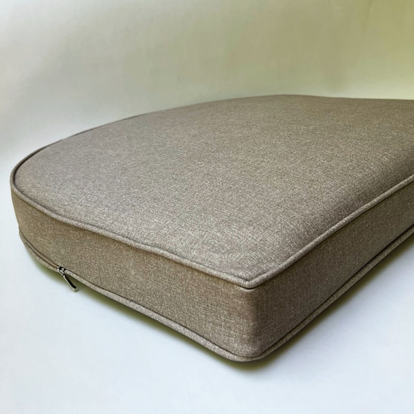 Custom cushions 3" thick (7.5cm) custom cushion PVC pads, mold resistant, easy cleaning.