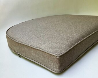 Custom cushions 3" thick (7.5cm) custom cushion PVC pads, mold resistant, easy cleaning.