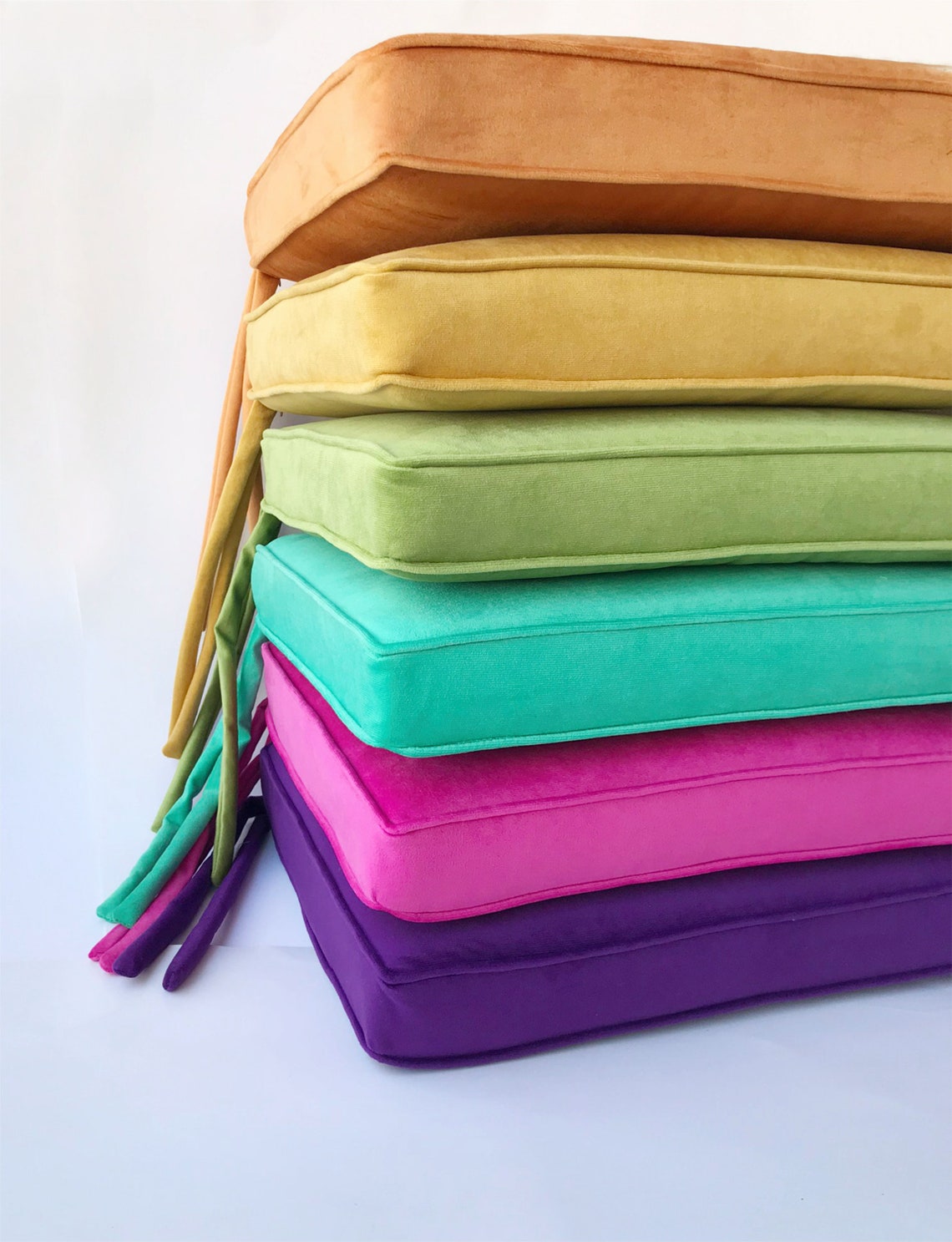 Chair Cushions HIGH with Ties Square Indoor Seat Pad 75CM Etsy