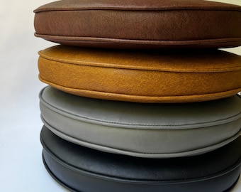 Chair Cushion Pad Round  2" thick (5cm) indoor seat pad upholstery faux leather