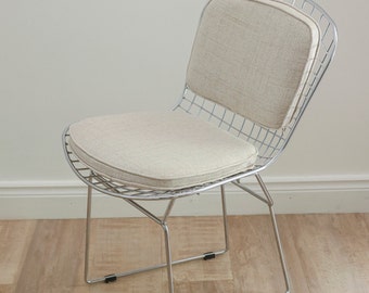 Ensemble style harry BERTOIA : coussin d'ASSISE et de DOSSERET pour rembourrage en lin anti-taches