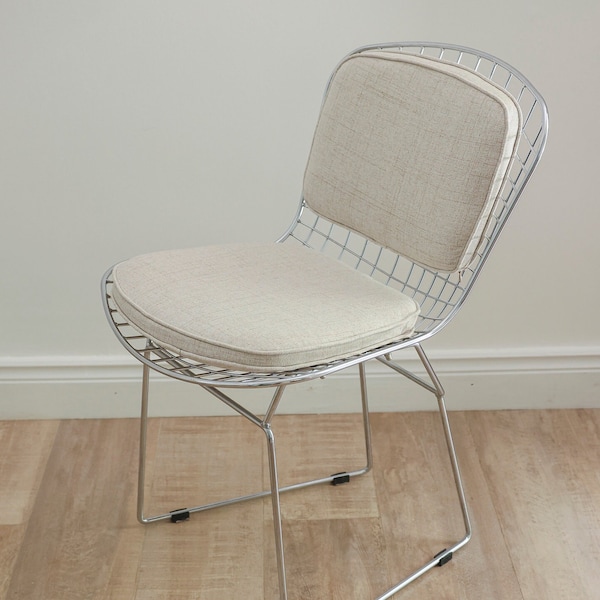 Ensemble style harry BERTOIA : coussin d'ASSISE et de DOSSERET pour rembourrage en lin anti-taches