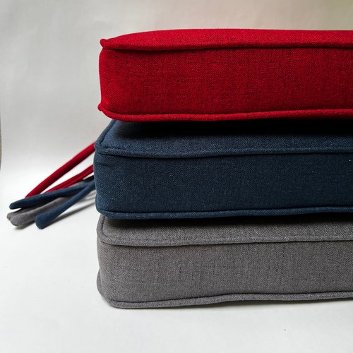 Velvet Seat Cushion With Ties Thick Seat Pad Multi Color Etsy