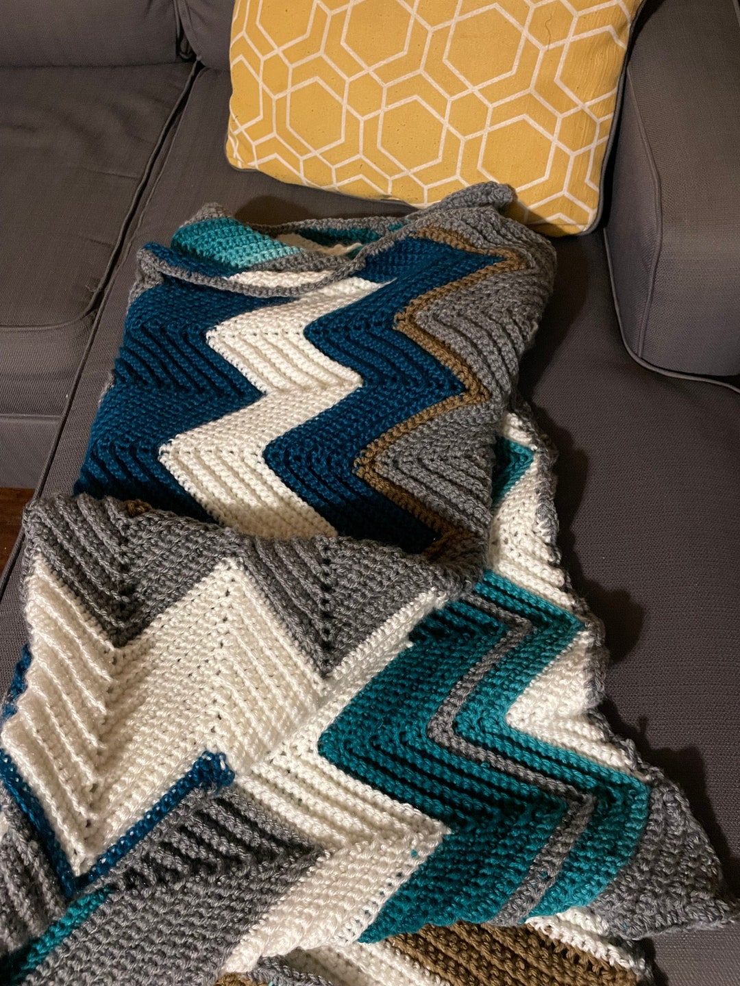 Multi Color Ripple Afghan - Etsy