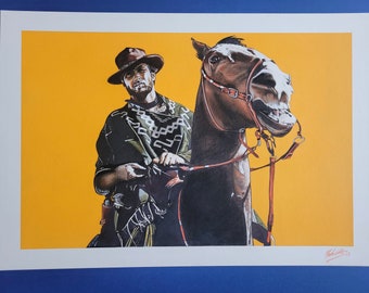 Horse With No Name - Highly detailed artwork of Clint Eastwood and horse