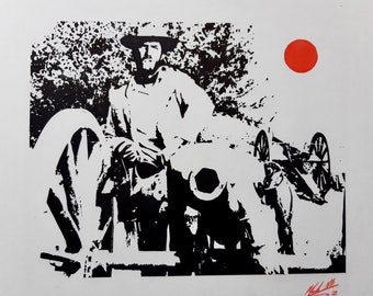 Loud Roars the Cannon - Original Clint Eastwood artwork inspired by Sergio Leone's The Good, The Bad and The Ugly