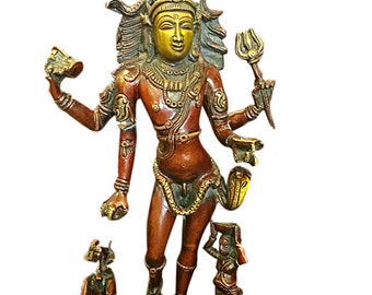 Bhikshasthana Shiva Brass Statue Yoga Room Temple Decoration Sculpture