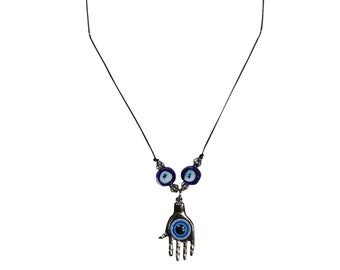 Hamsa Evil Eye Pendant Necklace - Evil Eye Jewelry for Success and Protection