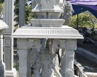 PRE ORDER-Natural Stone Ganesha Garden Statue Handcarved Granite Stone Zen Outdoor Meditating Sculptures