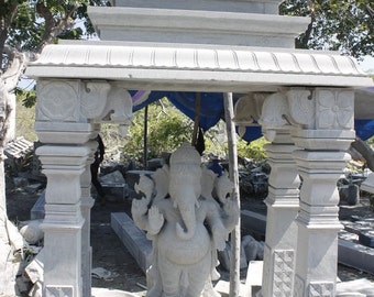 PRE ORDER-Natural Stone Ganesha Temple Garden Statue Handcarved Granite Stone Zen Outdoor Meditating Sculptures