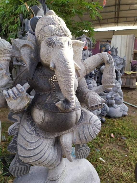 PRE ORDER-Natural Stone Ganesha Garden Statue Handcarved | Etsy