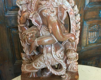 Dancing Ganesh Sculpture, Gorgeous Natraja Ganesha Statue, Ganesh Good Luck Ganpati YOGA DEITY Vintage Statue