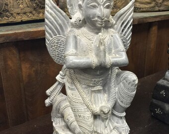 Garuda Vishnu Vahan yOGA Temple Decor Idol Meditation Stone Statue Indian Sculpture Spirituality