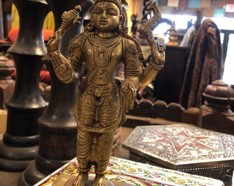 Shiva with Deer Brass Statue Hindu God Idol Yoga Sculpture Home Temple Spiritual Décor Gift
