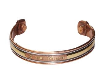 Copper Bracelet Healing OM NAMAH SHIVAY Grounding Magnetic Wrist Bracelet For All